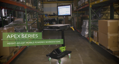 Ergonomic Industrial Computer Cart | Newcastle Systems